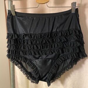 Vintage black ruffle bloomers